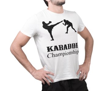 Kabaddi Champions - black Illustration - White - Printed - Sports cool Men's T-shirt
