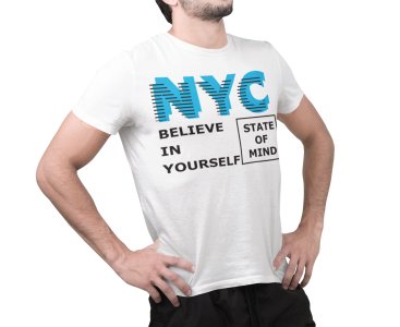 NYC -White - Printed - Sports cool Men's T-shirt