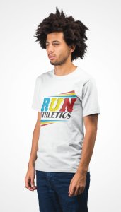Run Athletics - White - Printed - Sports cool Men's T-shirt