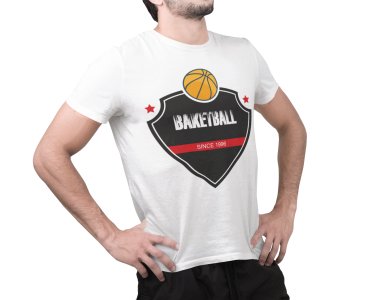 Basketball - Illustration - White - Printed - Sports cool Men's T-shirt