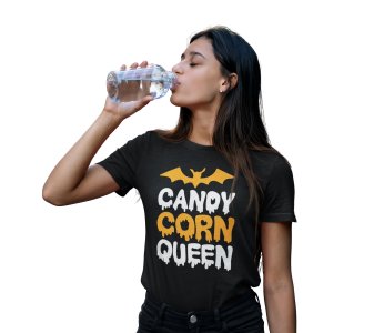 Candy corn queen(BG orange white) - Printed Tees for Women's -designed for Halloween