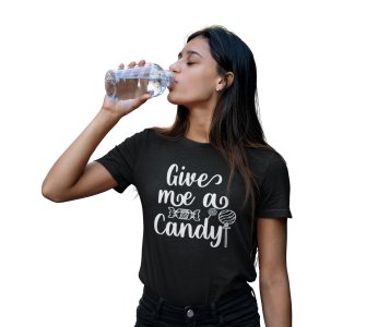 Give me a candy Halloween text - Printed Tees for Women's - designed for Halloween