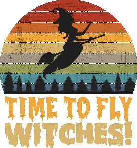 Time to fly - Printed Tees for Women's -designed for Halloween Time