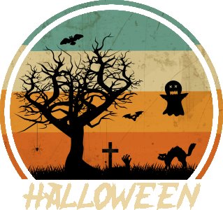 Halloween, Circle - Printed Tees for Women's -designed for Halloween