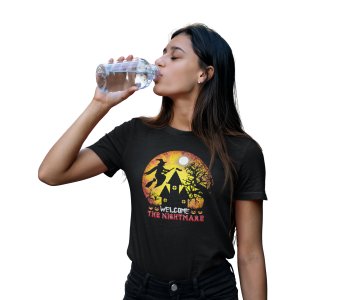 Welcome the Nightmare - Printed Tees for Women's - designed for Halloween