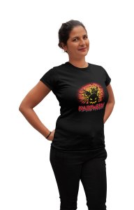 Happy Halloween, Pumpkin(BG Orange) - Printed Tees for Women's -designed for Halloween