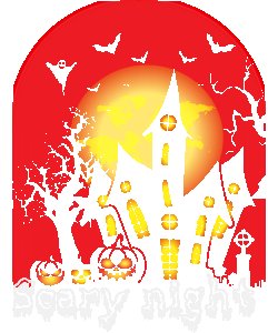 Stary Night - Haunted House - Printed Tees for Women's - designed for Halloween