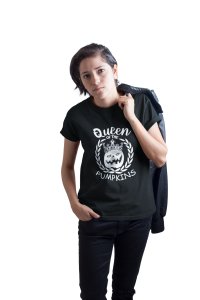 Queen, Pumpins - Printed Tees for Women's - designed for Halloween