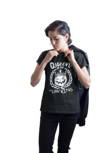 Queen, Pumpins - Printed Tees for Women's - designed for Halloween