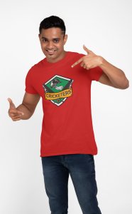 Cricketers - Red - Printed - Sports cool Men's T-shirt