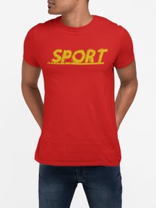 Sport - Yellow Text - Red - Printed - Sports cool Men's T-shirt