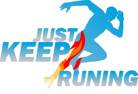 Just Keep Running(BG Blue) - Red - Printed - Sports cool Men's T-shirt