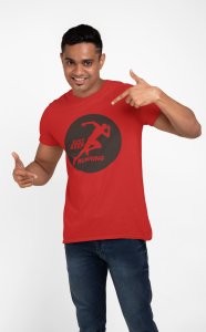 Just Keep Running - Black Round - Red - Printed - Sports cool Men's T-shirt
