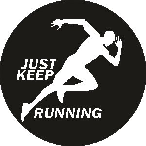 Just Keep Running - Black Round - Red - Printed - Sports cool Men's T-shirt