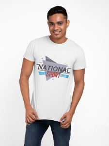 National Sports - White - Printed - Sports cool Men's T-shirt