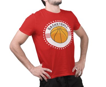 Basketball - Ball - Red - Printed - Sports cool Men's T-shirt