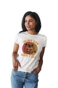 Bows and - Printed Tees for Women's -designed for Halloween