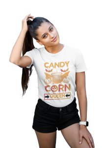 Candy corn - Printed Tees for Women's -designed for Halloween