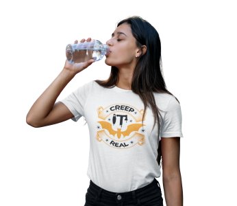 Creep it, curved lines- Printed Tees for Women's -designed for Halloween