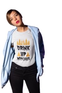Drink up - Printed Tees for Women's -designed for Halloween