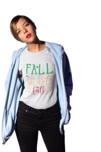 Fall sweet Halloween text illustration graphic - Printed Tees for Women's -designed for Halloween