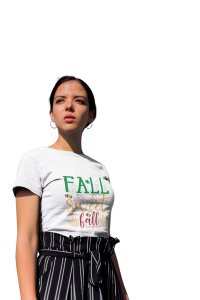 Fall sweet Halloween text illustration graphic - Printed Tees for Women's -designed for Halloween