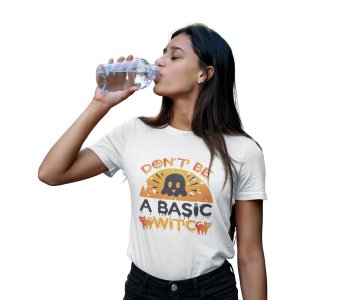 Don't be a basic, Cats illustration graphic - Printed Tees for Women's -designed for Halloween