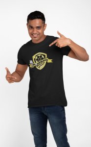 Football(BG Shield) - Black - Printed - Sports cool Men's T-shirt