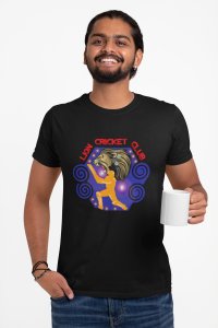 Lion cricket club - Black - Printed - Sports cool Men's T-shirt