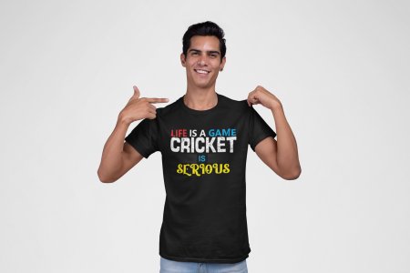 Cricket is serious - Black - Printed - Sports cool Men's T-shirt