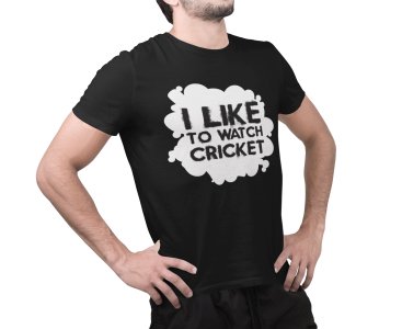 I like to watch cricket - Black - Printed - Sports cool Men's T-shirt