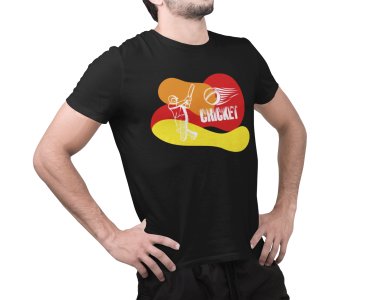 Cricket - Batsman Illustration - Black - Printed - Sports cool Men's T-shirt