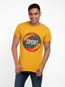 Sports - illustrative round - Yellow - Printed - Sports cool Men's T-shirt