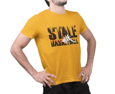 Stale basketball - Yellow - Printed - Sports cool Men's T-shirt