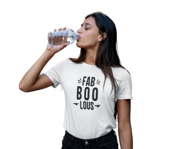 Fab boo lous, 2 bats- Printed Tees for Women's -designed for Halloween