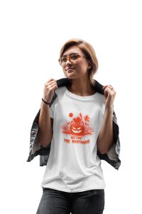 Welcome the Nightmare (BG Red)- Printed Tees for Women's -designed for Halloween