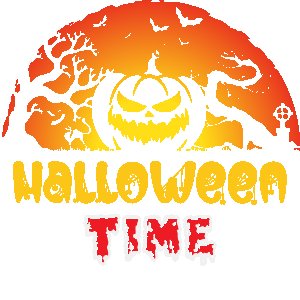 Halloween time semi circle - Printed Tees for Women's -designed for Halloween