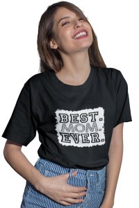 Best Mom-printed family themed cotton blended half-sleeve t-shirts made for women (black)