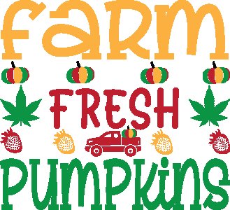 Farm fresh pumpkin Text In Green White Red- Spookily Awesome Halloween Tshirts
