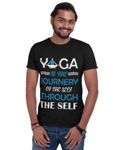 Journey of the slef - Black - Comfortable Yoga T-shirts for Yoga Printed Men's T-shirts Black