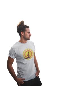 Yoga sun in background - White - Comfortable Yoga T-shirts for Yoga Printed Men's T-shirts White