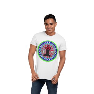 Yoga energu chakra Meditation - White - Comfortable Yoga T-shirts for Yoga Printed Men's T-shirts (Small, White)