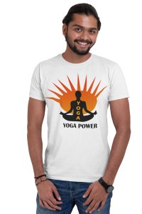 Yoga power - White - Comfortable Yoga T-shirts for Yoga Printed Men's T-shirts White