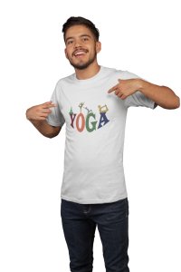 Yoga funky text - White - Comfortable Yoga T-shirts for Yoga Printed Men's T-shirts White