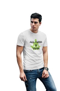 All I need is yoga green text - White - Comfortable Yoga T-shirts for Yoga Printed Men's T-shirts White