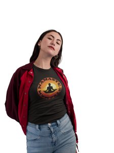 Namaste Text In Black-Clothes for Yoga Lovers - Suitable For Regular Yoga Going People - Foremost Gifting Material for Your Friends