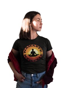 Namaste Text In Black-Clothes for Yoga Lovers - Suitable For Regular Yoga Going People - Foremost Gifting Material for Your Friends