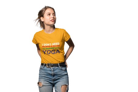 All I Need Is Yoga -Yellow-Clothes for Yoga Lovers- Red - Suitable For Regular Yoga Going People - Foremost Gifting Material for Your Friends