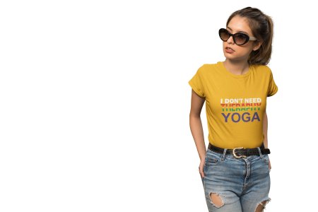 All I Need Is Yoga -Yellow-Clothes for Yoga Lovers- Red - Suitable For Regular Yoga Going People - Foremost Gifting Material for Your Friends