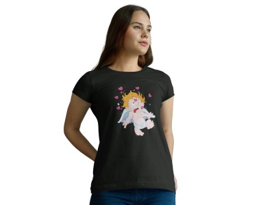 Cupid The God of Desire Illustration Black- Printed T-Shirts